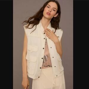 Anthropologie Silky Utility Vest - New Large